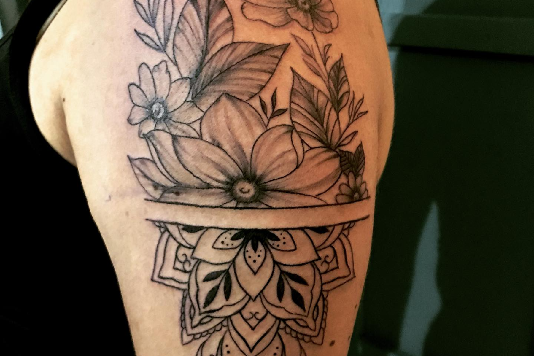 Flower and mandala wrap by Bree from Living Canvas Tattoo in Tempe, AZ : r/ tattoo